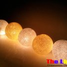 ping Set of 20 PCs. Yellow & White Thread Balls String Light for party and Christmas