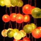 ping Set of 20 PCs. Orange Green & Yellow Thread Balls String Light for party and Christmas