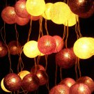 ping Set of 20 PCs. Purple Brown & Yellow Thread Balls String Light for party and Christmas