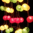 ping Set of 20 PCs. Yellow Green & Red Thread Balls String Light for party and Christmas