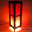 15" High Orange Bamboo Blind Table Lantern Lamp Light