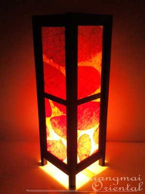 15" High Orchid Leaf Mulberry Paper Lantern Lamp Light