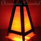11" High Orange Bamboo Blind Table Lantern Lamp Light