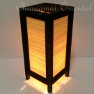 11" High Yellow Bamboo Blind Table Lantern Lamp Light