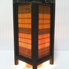 11" High Bamboo Blind Table Lantern Lamp Light