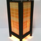 11" High Bamboo Blind Table Lantern Lamp Light