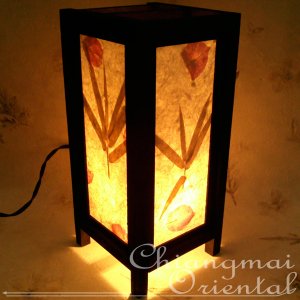 11"High Bamboo Flower Mulberry Paper Lantern Lamp Light