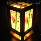 8" High Green Bamboo Mulberry Paper Lantern Lamp Light