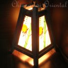 8" High Green Bamboo Mulberry Paper Lantern Lamp Light