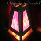8" High Purple Leaf Mulberry Paper Lantern Lamp Light