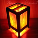 8" High Orange Bamboo Blind Table Lantern Lamp Light