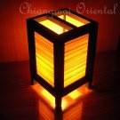 8" High Yellow Bamboo Blind Table Lantern Lamp Light