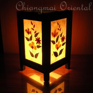 8" High Flower Decor Mulberry Paper Lantern Lamp Light