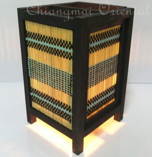 8" High Bamboo Blind Mulberry Paper Lantern Lamp Light