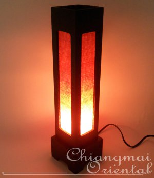 Pink Wooden Box Thread Table Lantern with Lamp & wire