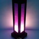 Purple Wooden Box Thread Table Lantern with Lamp & wire