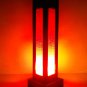 Red Wooden Box Thread Table Lantern with Lamp & wire