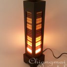 Bamboo Blind Wooden Box Thread Table Lantern with Lamp & wire