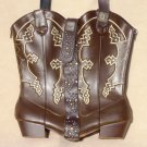 Brown Zipper Side Cowboy Boot Purse (AB#17)