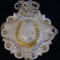 Silver with Gold Horseshoe Concho Pendant (A.C.#18)