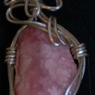 Rhodochrosite Pendant wrapped with Sterling Silver Wire(A G #3)