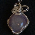 Clear/Purple Agate Pendant wrapped with Sterling Silver Wire (A G #6)