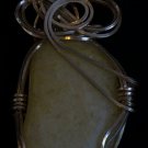 Yellow Pendant wrapped with Sterling Silver Wire(A G #14)