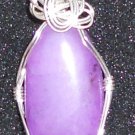 Purple Agate Pendant wrapped with Sterling Silver Wire (AG #23)