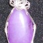 Purple Agate Pendant wrapped with Sterling Silver Wire (AG #23)