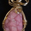Rhodochrosite Pendant wrapped with 14k Gold Filled Wire (AG#27)