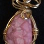 Rhodochrosite Pendant wrapped with 14k Gold Filled Wire (AG#27)