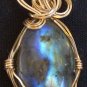 Labradorite Pendant wrapped with 14K Gold Filled Wire (AG#32)