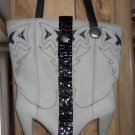 Cream Zodiac High Heel Boot Purse (AB#39)