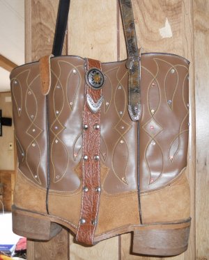 Brown and Tan Cowboy Boot Purse (AB#14)