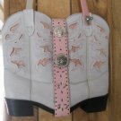 White "Cowgirl Tuff" Boot Purse (AB#16)