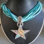Star Pendant Necklace made w/ Turquoise Beads (AN#11)
