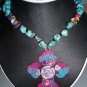 Cross Pendant Necklace made w/ Turquoise Beads (AN#31)