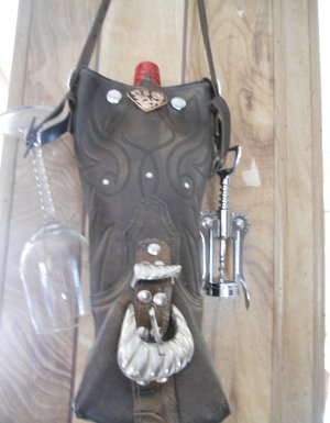 Brown Cowboy Boot Wine Tote (A.W. #19) Custom Made