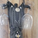 Black and Gray Cowboy Boot Wine Tote (A.W.#24) Custom Made