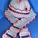 crochet baby girl hat and scarf set