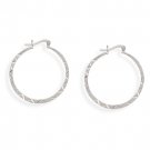 Diamond Cut Hoop Earrings #64622