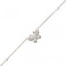 9"+1"Extension Rhodium Plated CZ Butterfly Anklet #9952