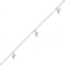 9"+1"Extension Rhodium Plated Dolphin Anklet #9950