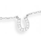 9" Rhodium Plated CZ Horseshoe Anklet #9611