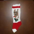 Handcrafted/Hand Made Heritage Knit Christmas Stocking - Reindeer (Item#07) Handcrafted/Hand Made Heritage Knit Christmas Stocking - Reindeer (Item#07)