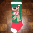 Handcrafted/Hand Made Heritage Knit Christmas Stocking - Christmas Bear (Item#06)