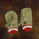 Crocheted Sock Monkey Slippers
