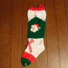 Handcrafted/Hand Made Heritage Knit Christmas Stocking - Santa Head w/ Candy Canes (Item#23)
