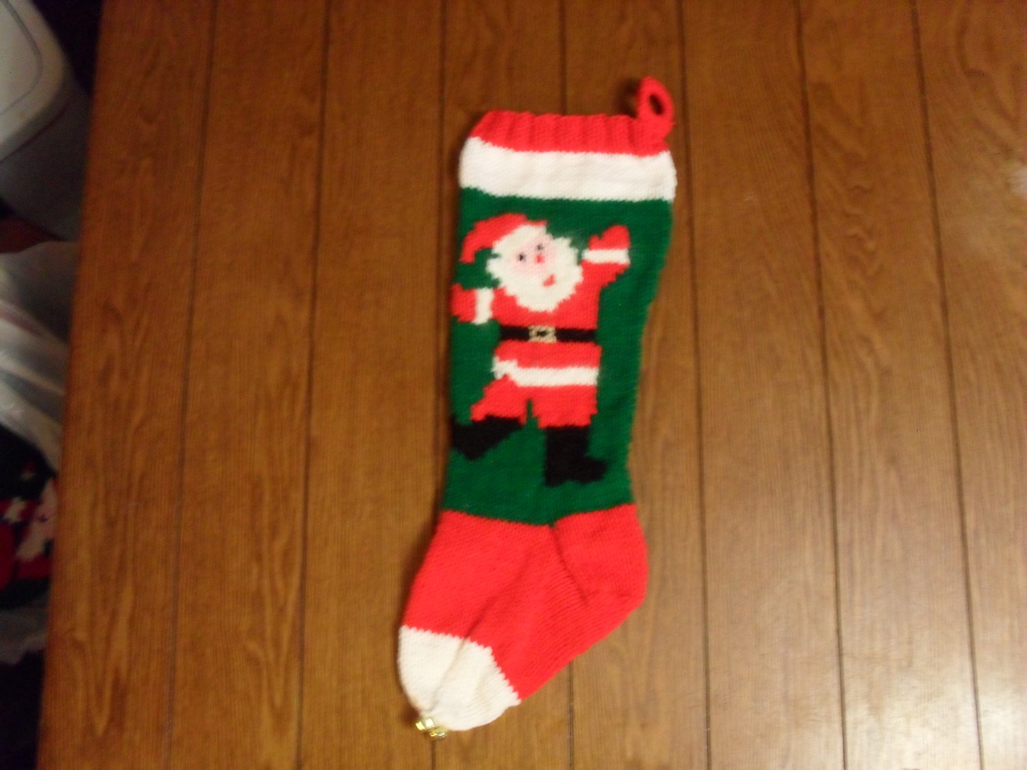 Handcrafted/Hand Made Heritage Knit Christmas Stocking - Dancing Santa ...