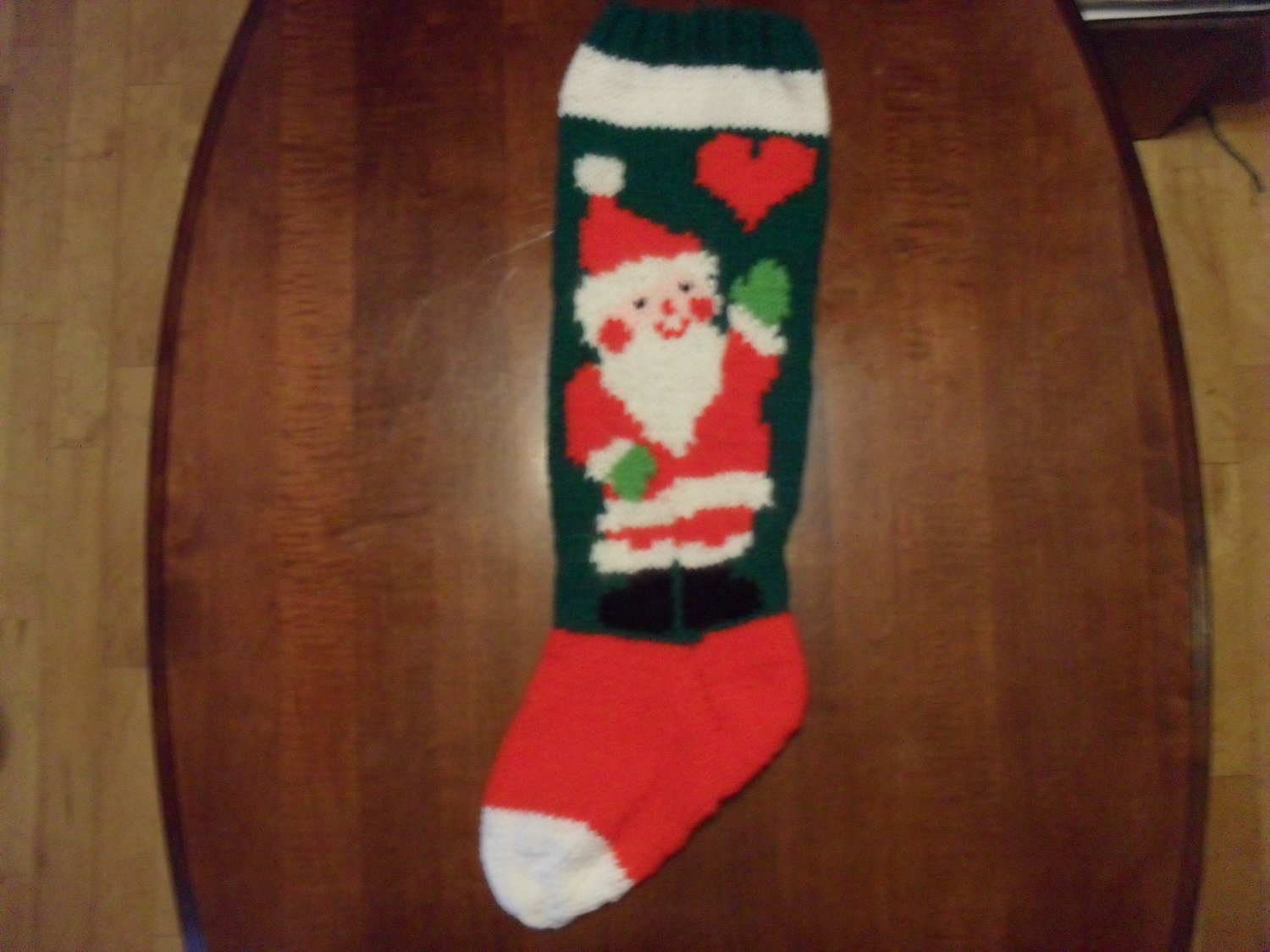 Handcrafted/Hand Made Heritage Knit Christmas Stocking - Santa with ...